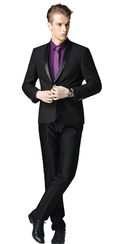 一?？矍喙I(lǐng)商務(wù)西裝定制模特上身效果圖