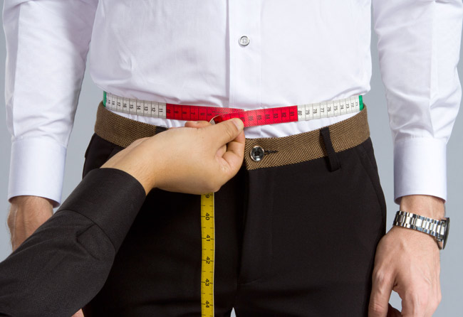 腰圍尺寸測(cè)量方法示意圖