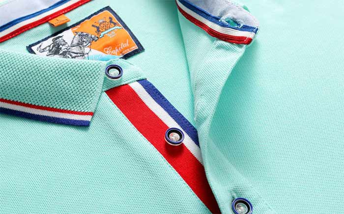 2021年深圳定做短袖翻領POL衫新款之衣領細節(jié)圖