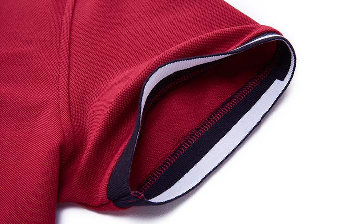 220克錦上添花翻領短袖T恤衫定做之袖子及袖口細節(jié)展示